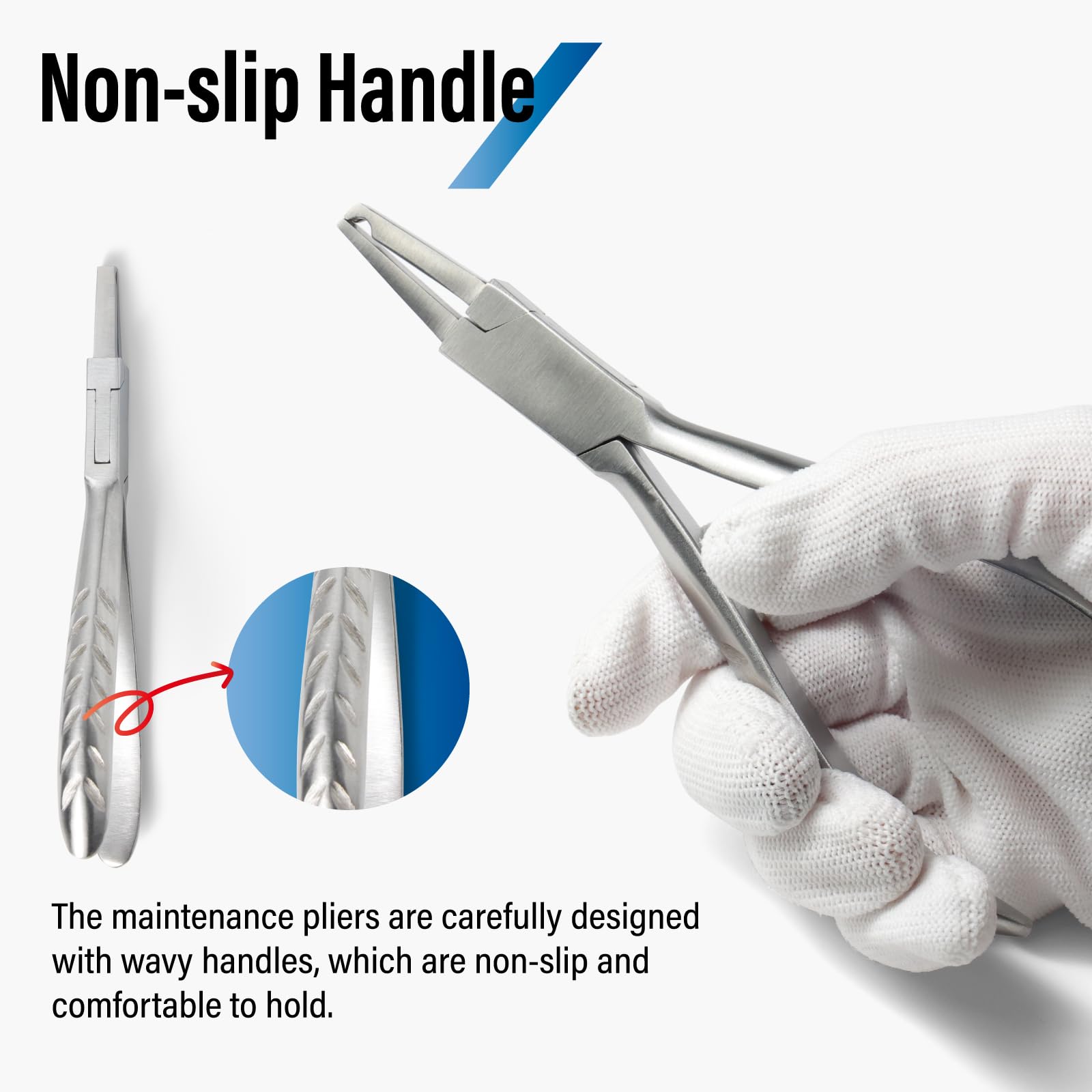 Close-up of pliers showing 6.1 inch length