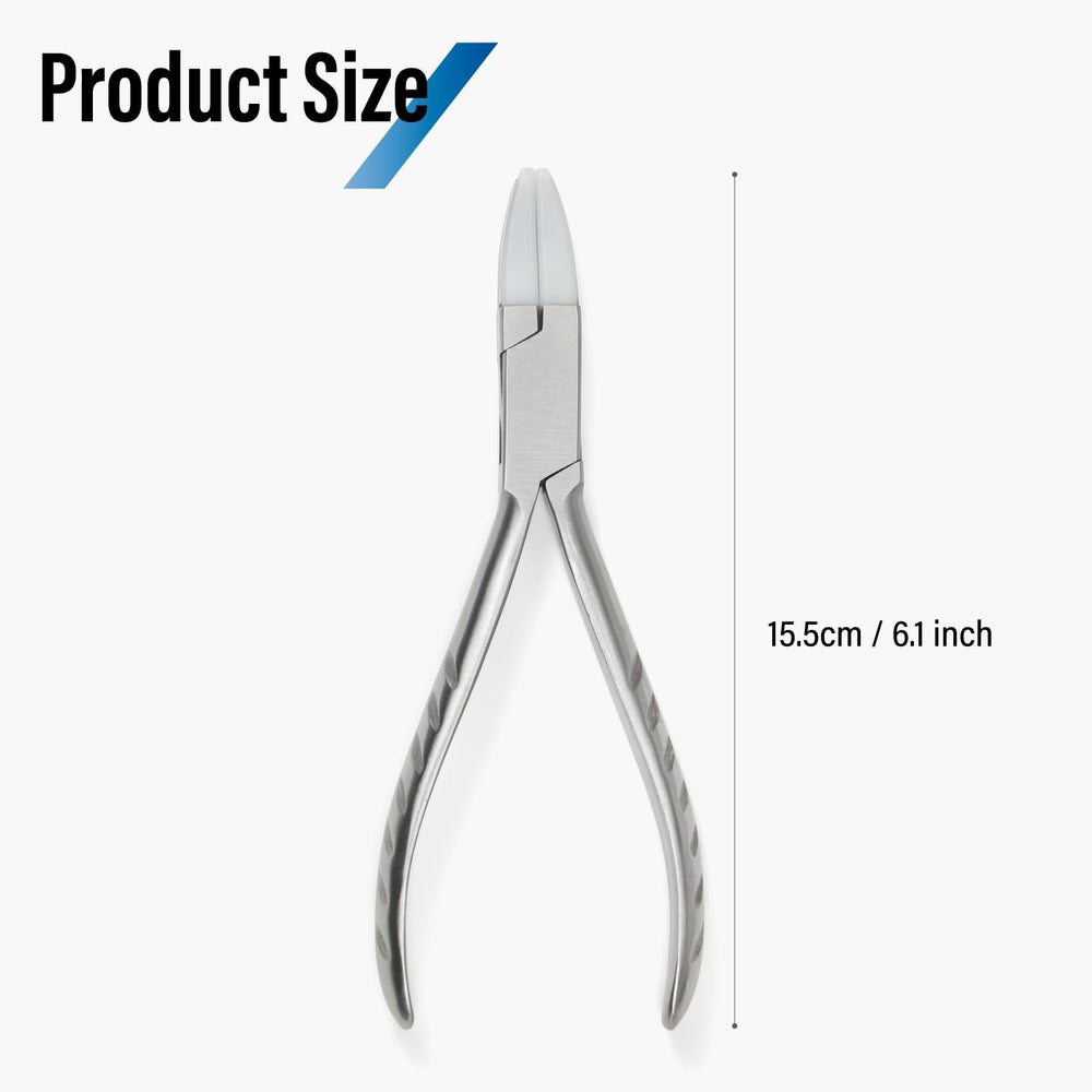 Close-up of frame leg adjustment tool tightening metal eyeglass frames