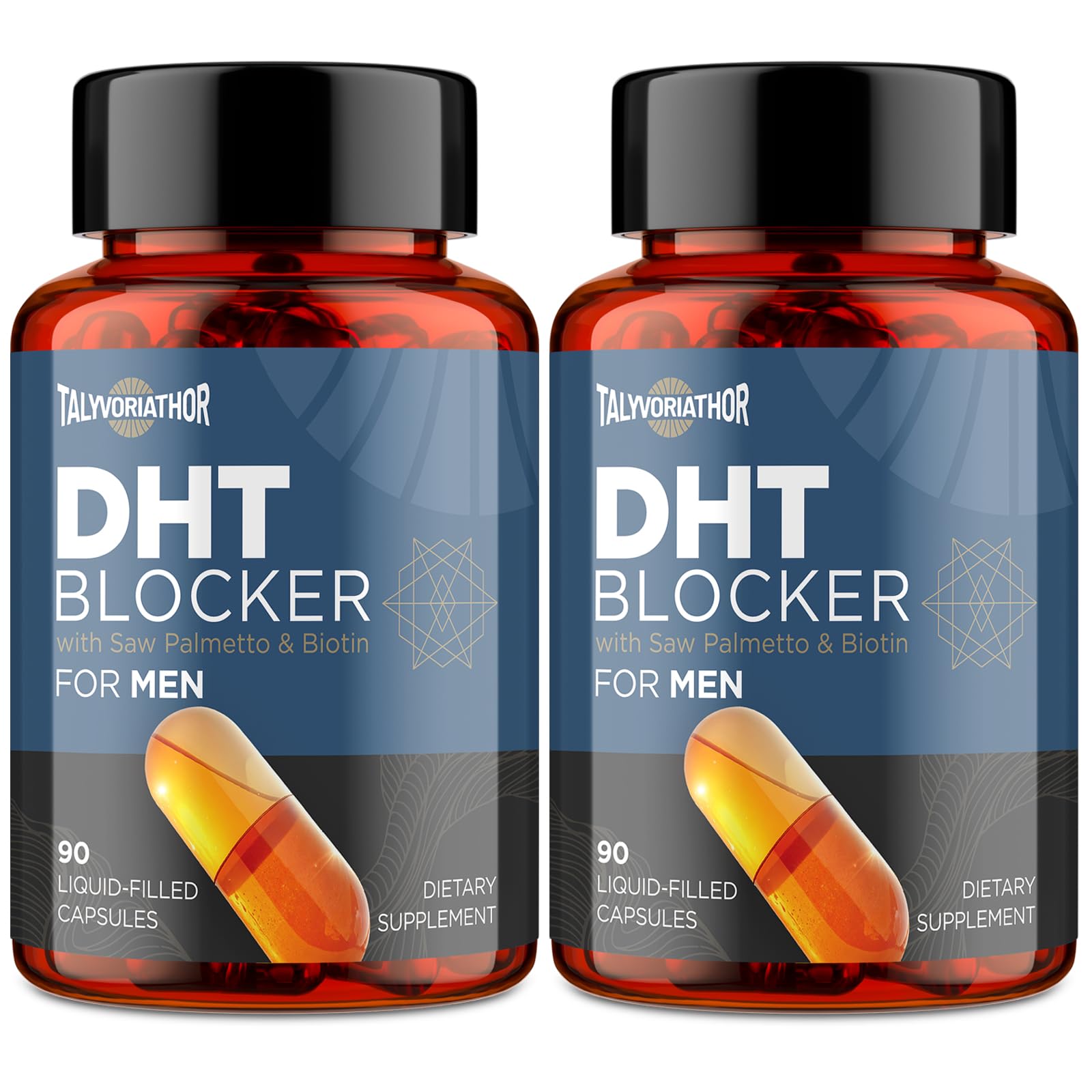 Front bottle of DHT Blocker for Men with Saw Palmetto & Biotin label
