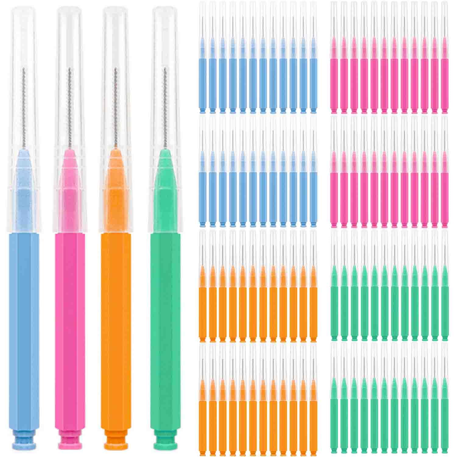 DHYLRICHER 100pcs Interdental Brushes multi-color pack