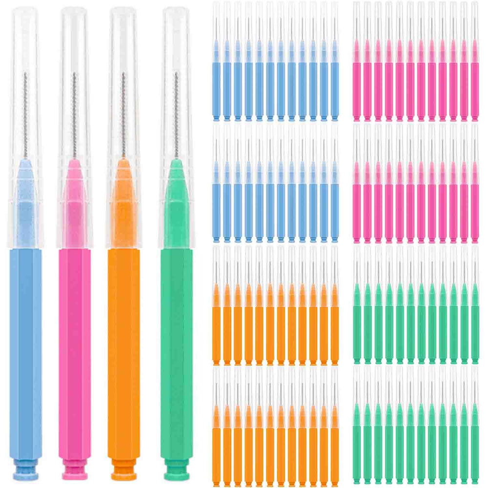 DHYLRICHER 100pcs Interdental Brushes multi-color pack