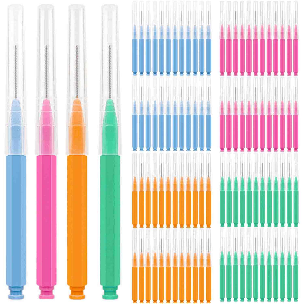 DHYLRICHER 100pcs Interdental Brushes multi-color pack
