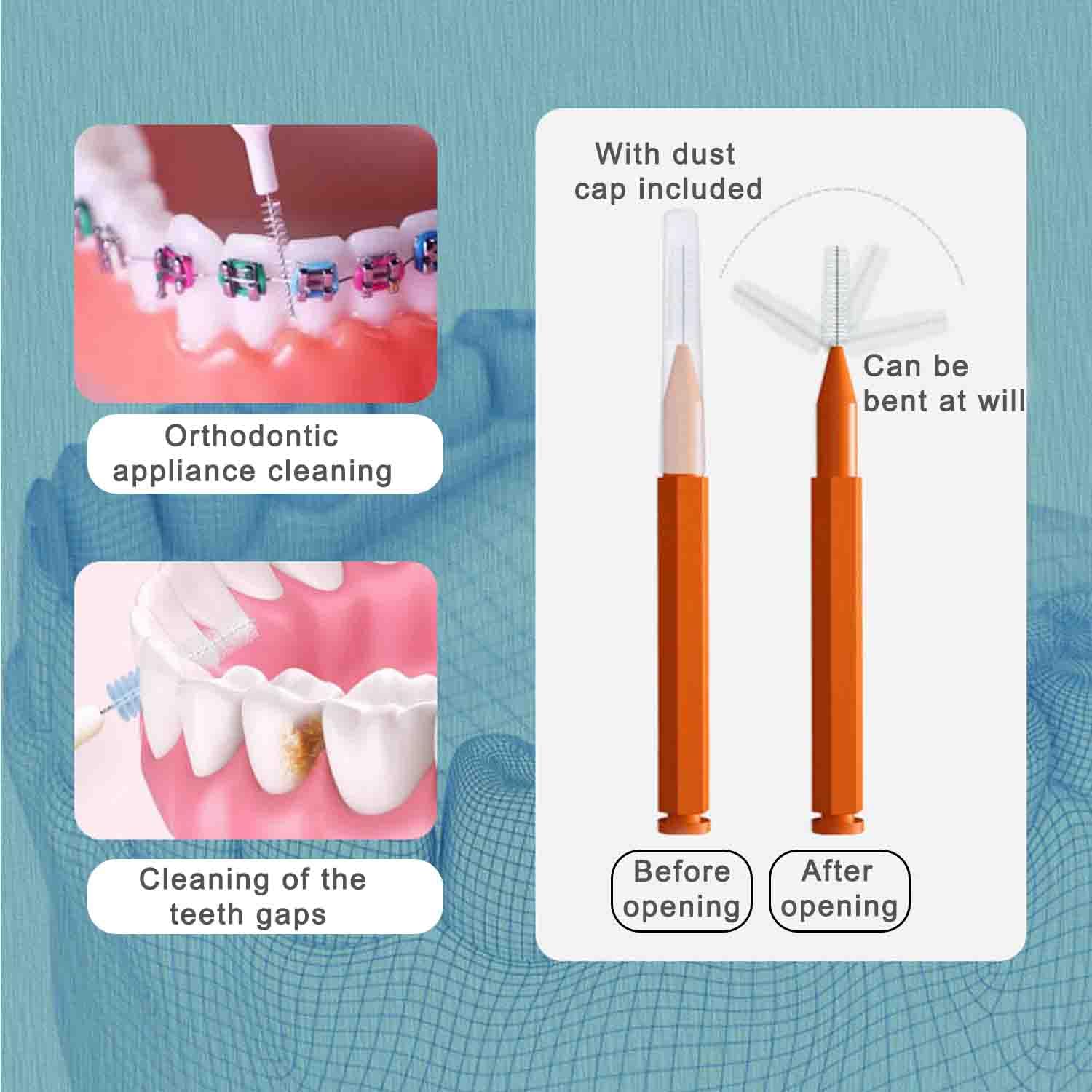 Portable and compact interdental brushes for travel