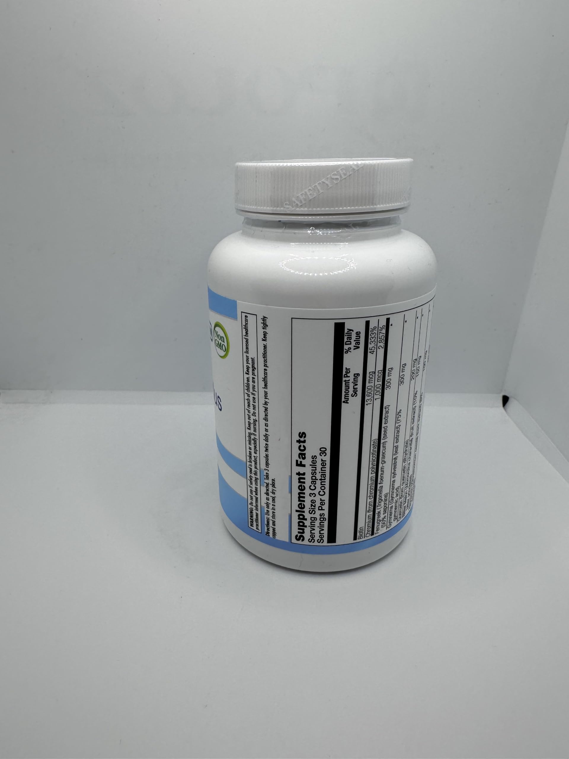 Front-facing pack shot of Diabetone Plus bottle