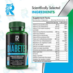 DiaChoice bottle close-up showing Alpha Lipoic Acid 600 mg label