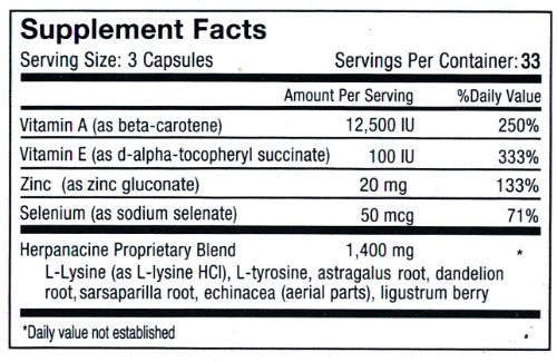 Dietary supplement capsules of Diamond Herpanacine