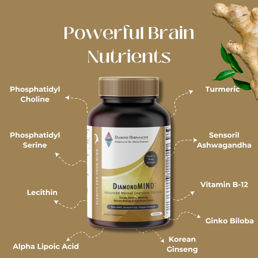 Close-up of Phosphatidyl Serine, Choline and Vitamin B12 ingredients in DiamondMIND