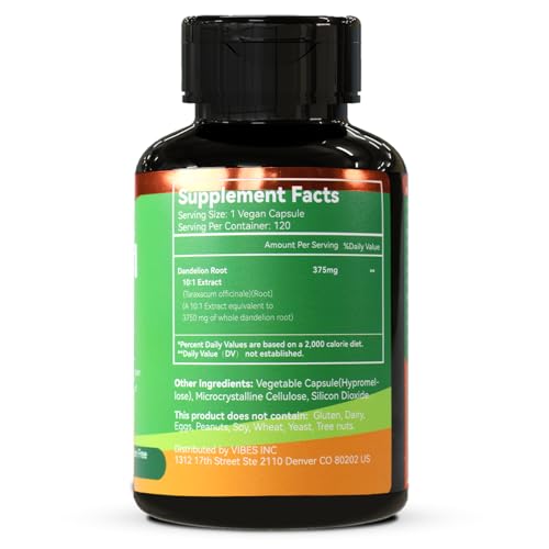 Front view of the DIATMOON Dandelion Root Supplement bottle