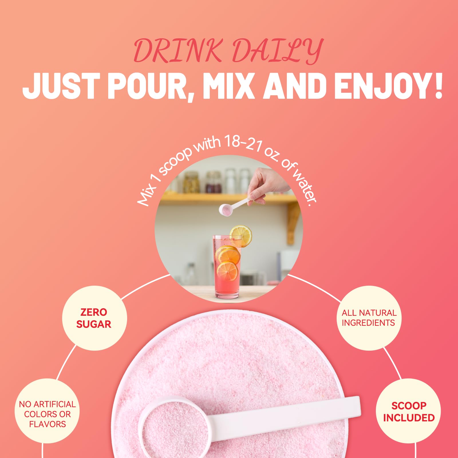 DIATMOON electrolytes powder 60 servings tub for convenient hydration