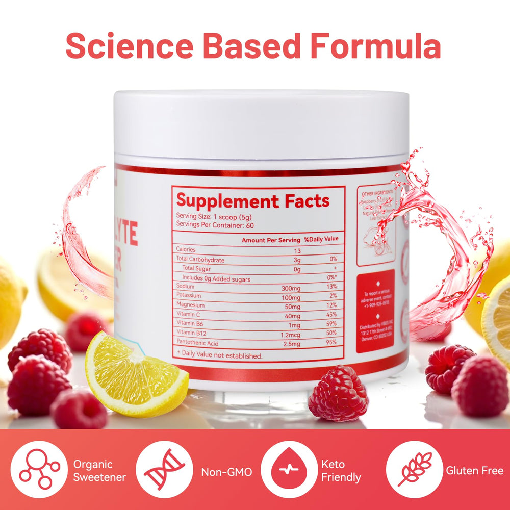 DIATMOON electrolytes powder ingredient highlights B vitamins and essential minerals