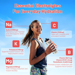 DIATMOON electrolytes powder ingredient highlights B vitamins and essential minerals