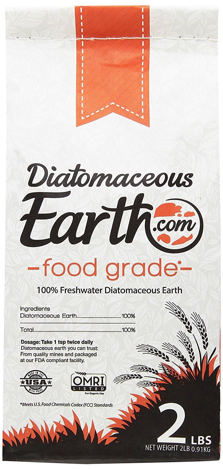 Front view of Diatomaceous Earth 2 Lbs food grade packaging