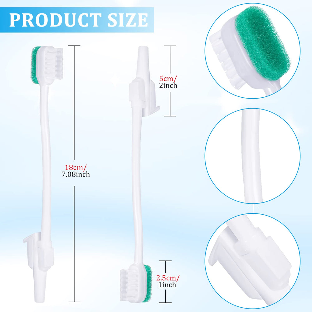 Close-up of disposable suction toothbrush with sponge tip