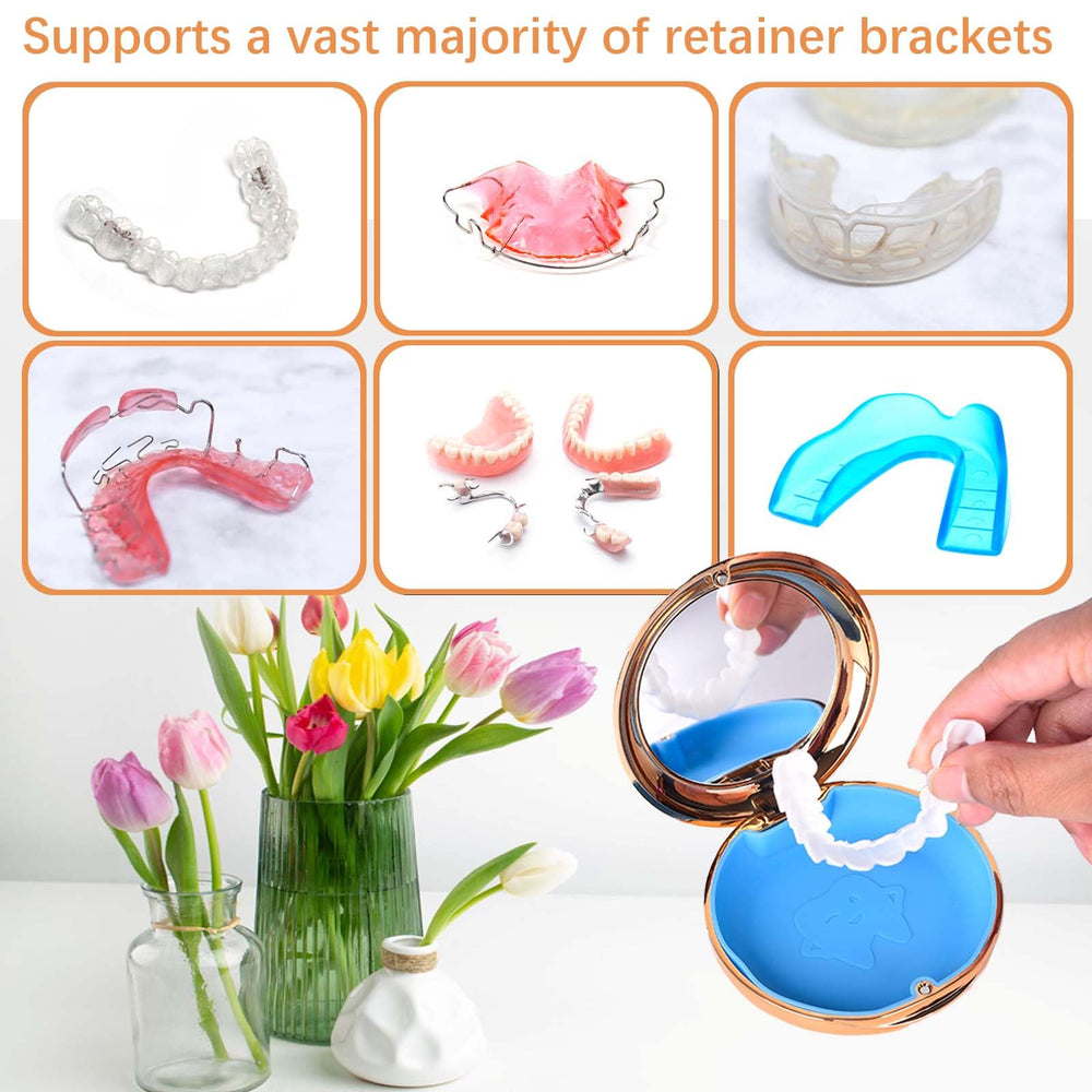 Interior cushioning protecting dentures inside the case