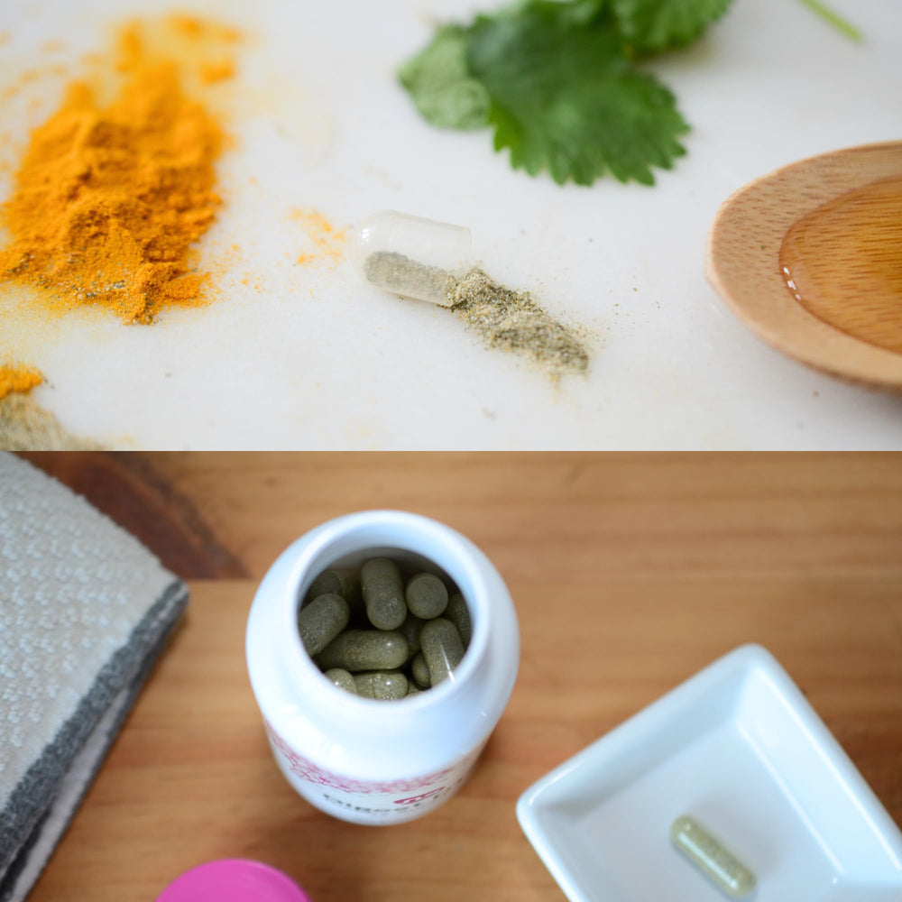 Digestive health concept with gut illustration