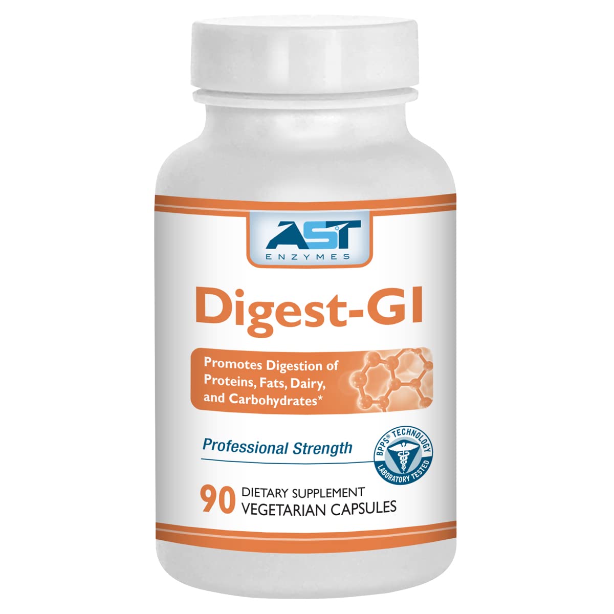 AST Enzymes Digest-GI bottle label – 90 vegetarian capsules