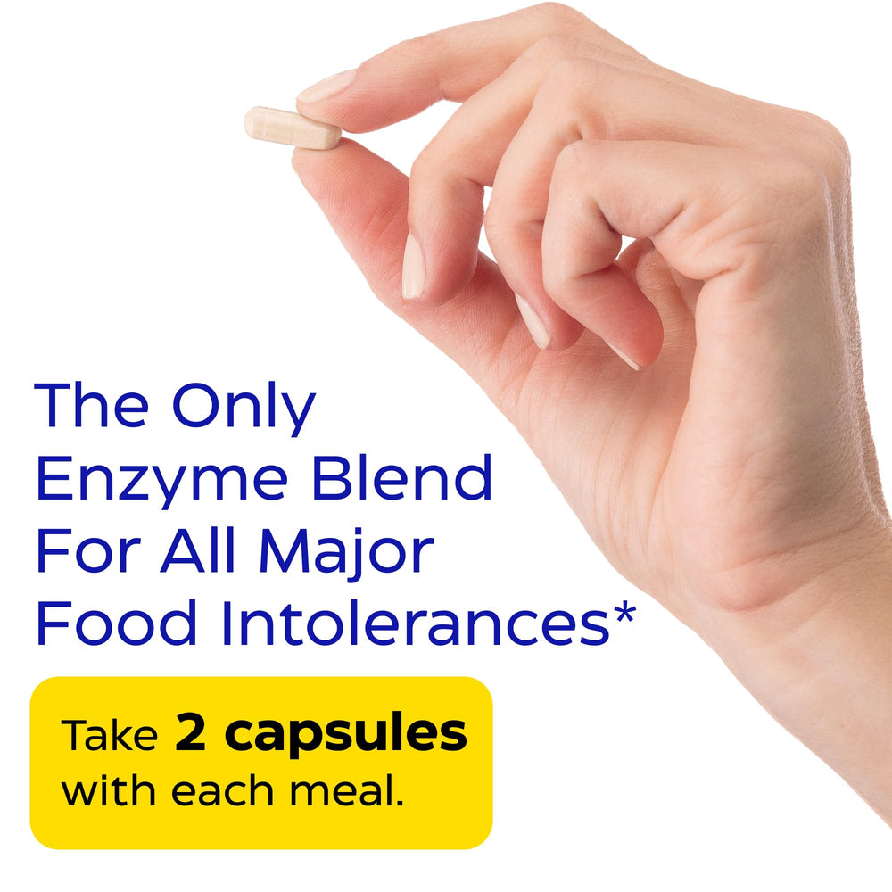 Enzymes targeting gluten, lactose, casein for digestion.