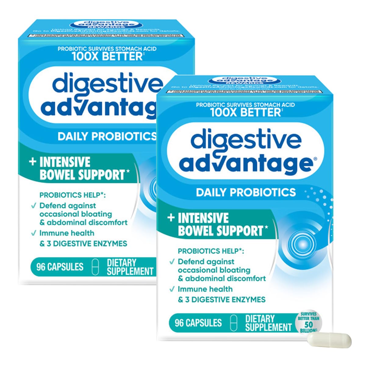 Digestive Advantage IBS Probiotics 96-count capsules hero image