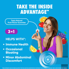 Strawberry-flavored Digestive Advantage probiotic gummies bottle