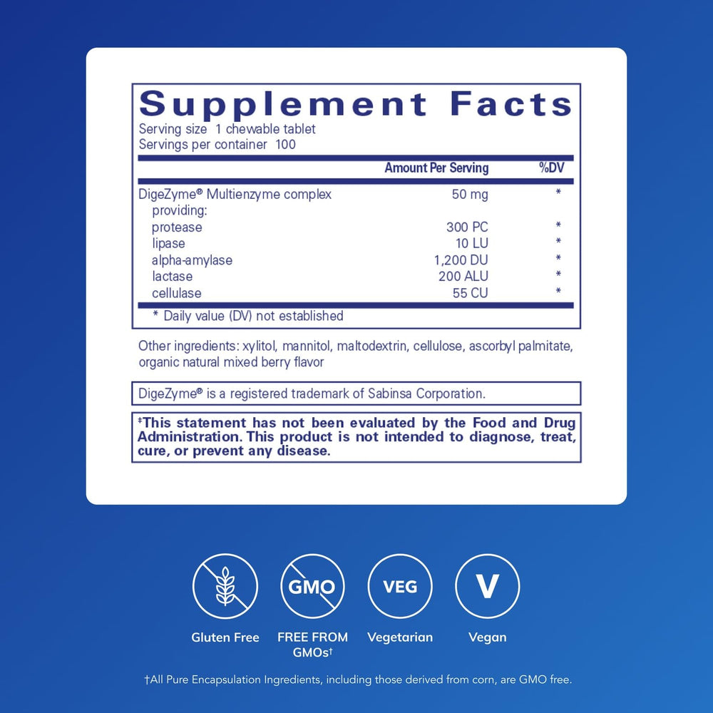 Close-up of Digestive Enzyme Chewables tablets