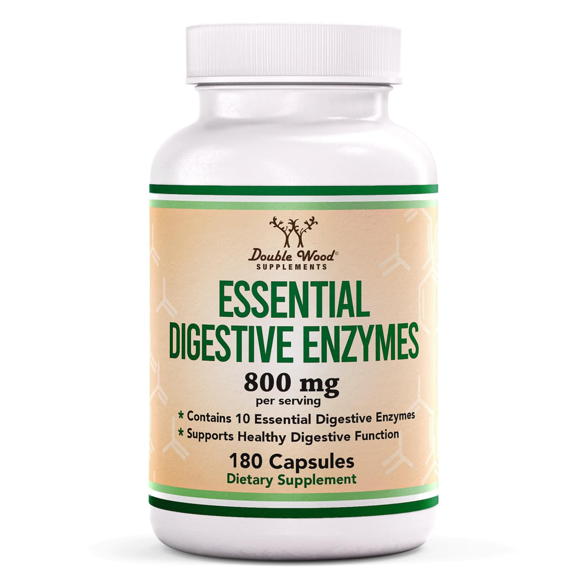 Double Wood Digestive Enzymes 800mg bottle front