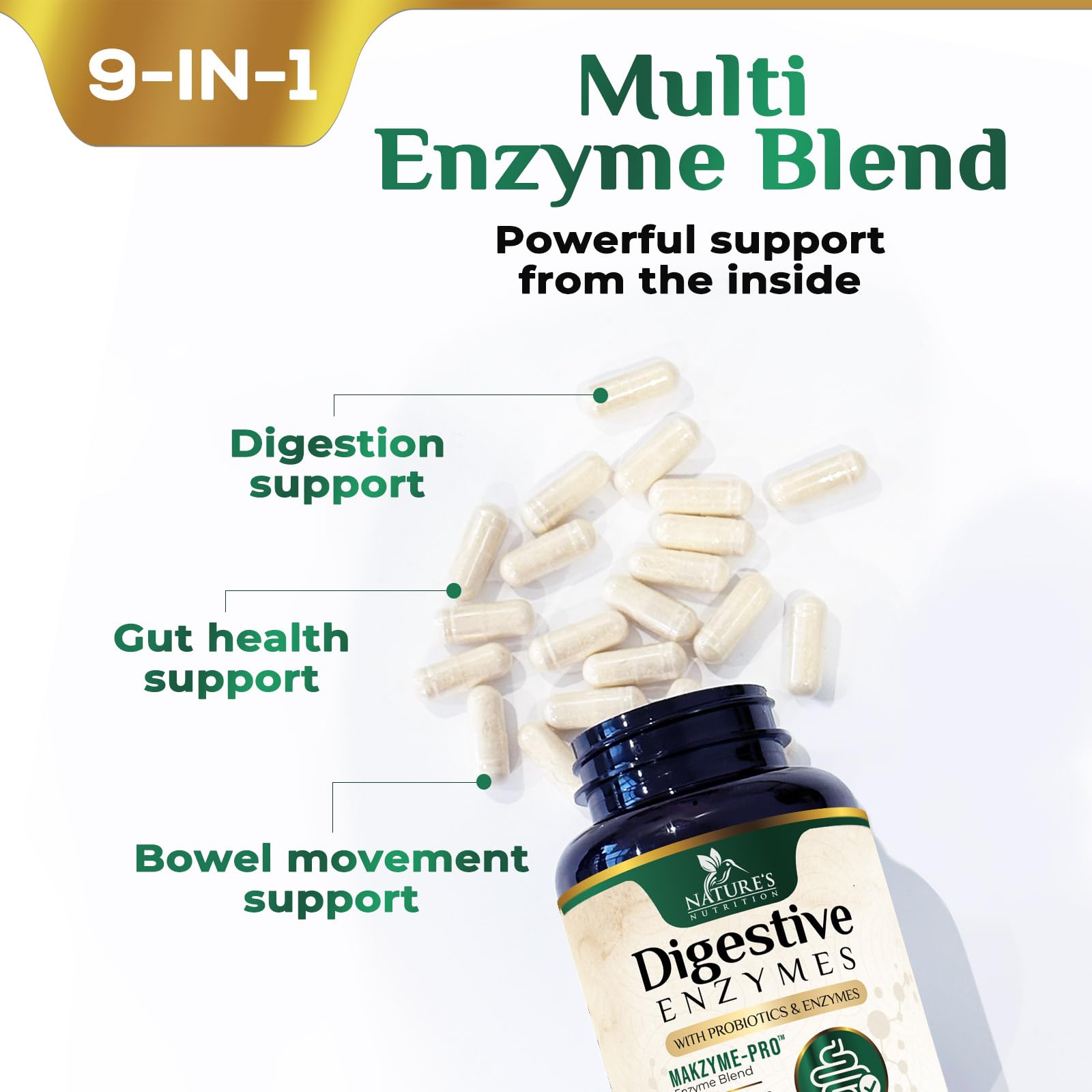 Probiotic capsules with prebiotic blend for gut health