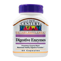 Label on Digestive Enzymes Capsules bottle showing 60 count