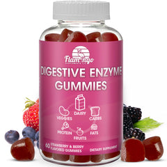 Bottle of Digestive Enzymes Chewable Gummies with strawberry flavor