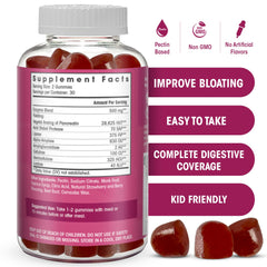 Two strawberry-flavored chewable gummies on a white background