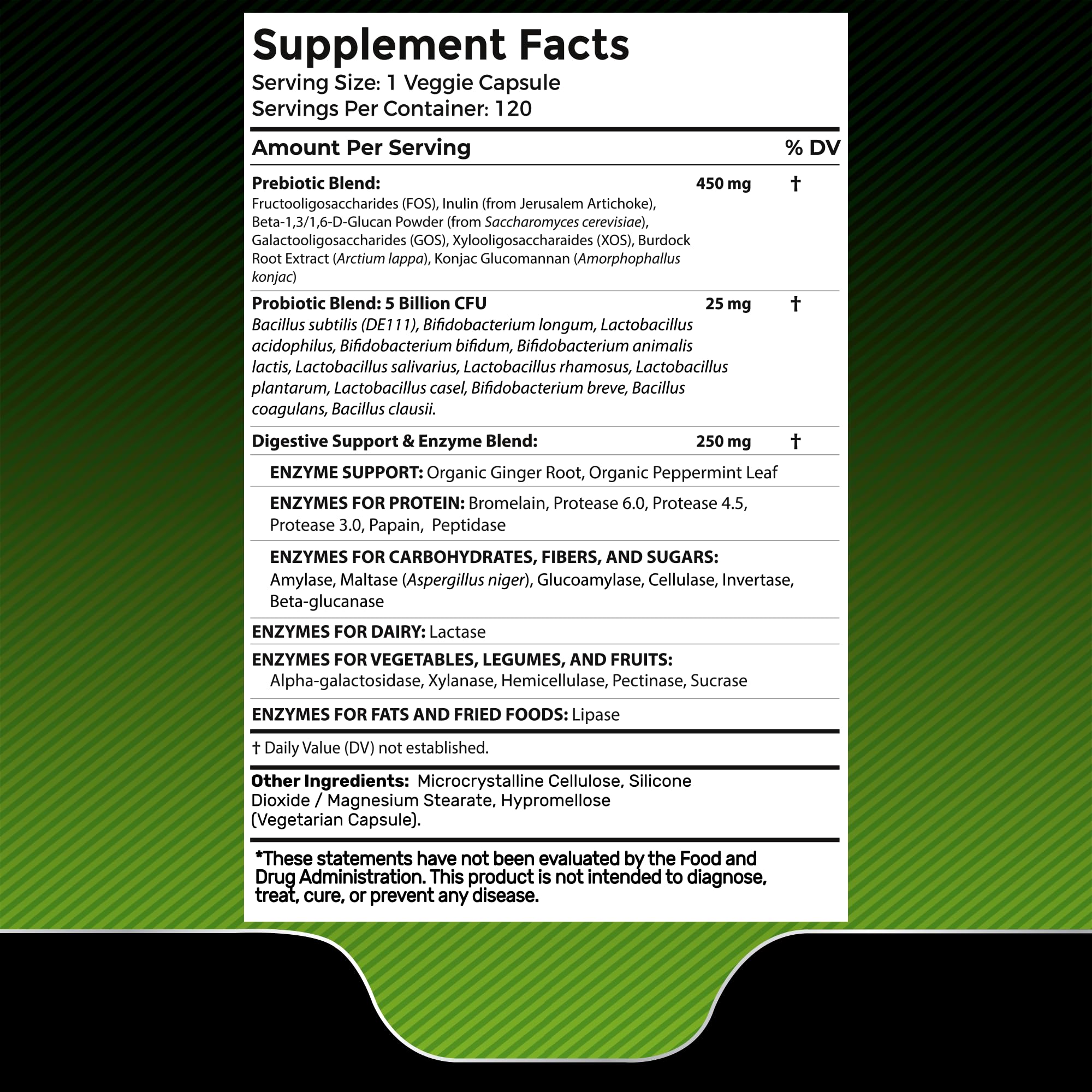 Product label highlighting 5 billion CFU per serving