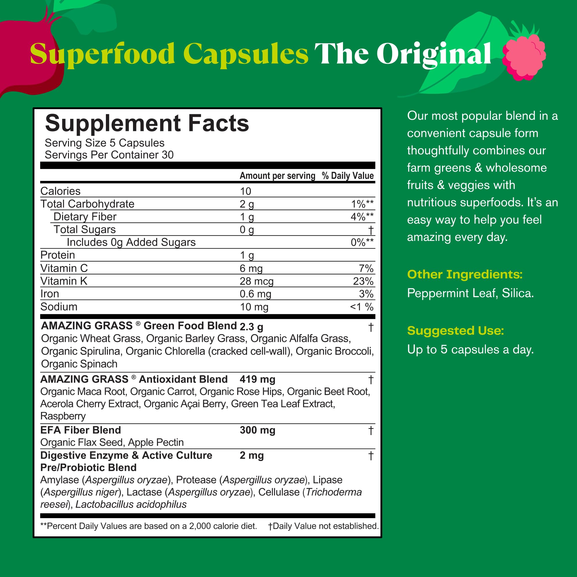 Digestive enzymes and probiotics capsules