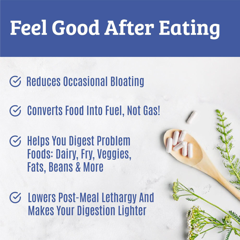 Capsules showing Amylase, Lipase, Lactase and Bromelain