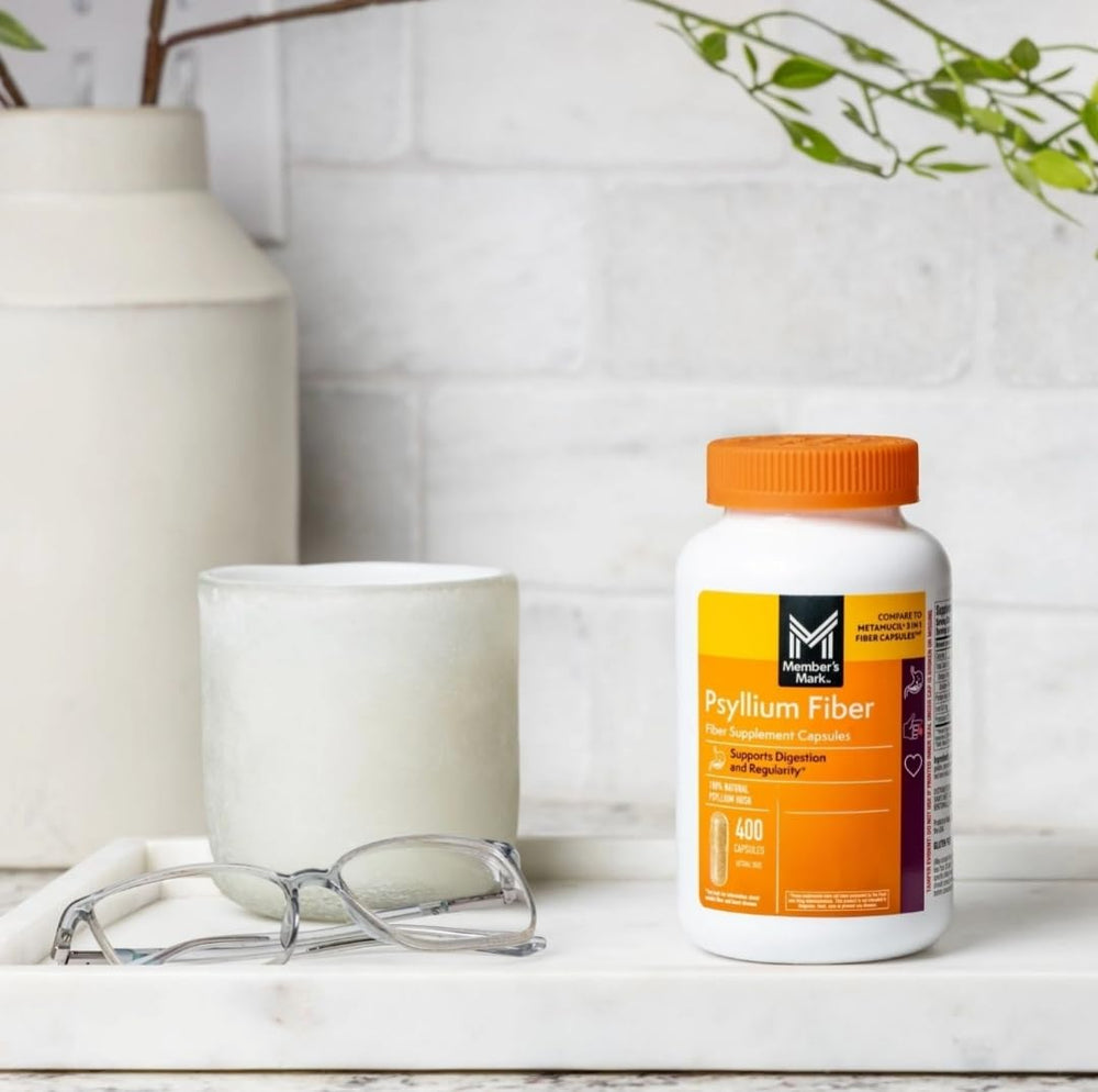 Digestive health support with psyllium capsules