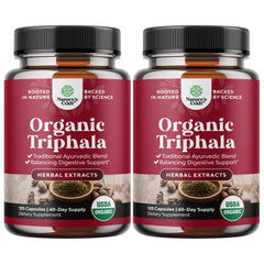 Digestive Triphala Capsules bottle on white background