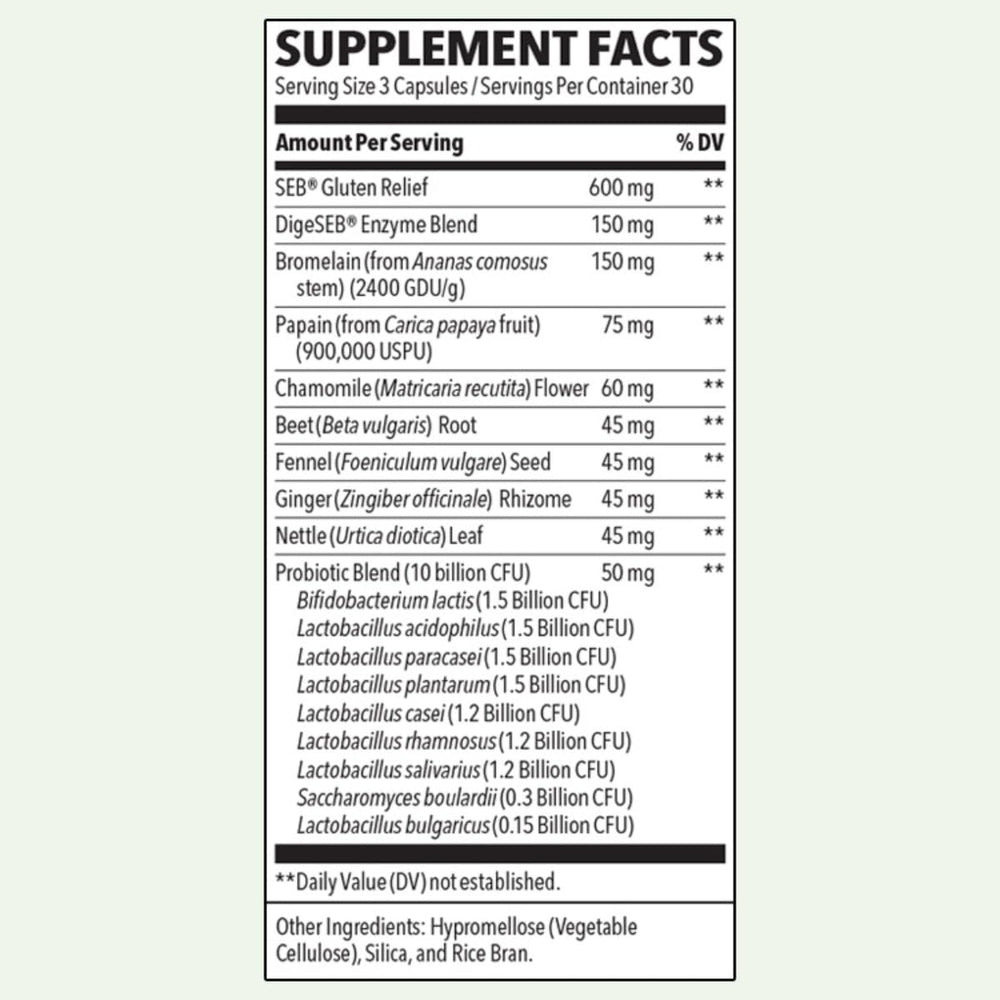 Digestivi-T product label with ingredients