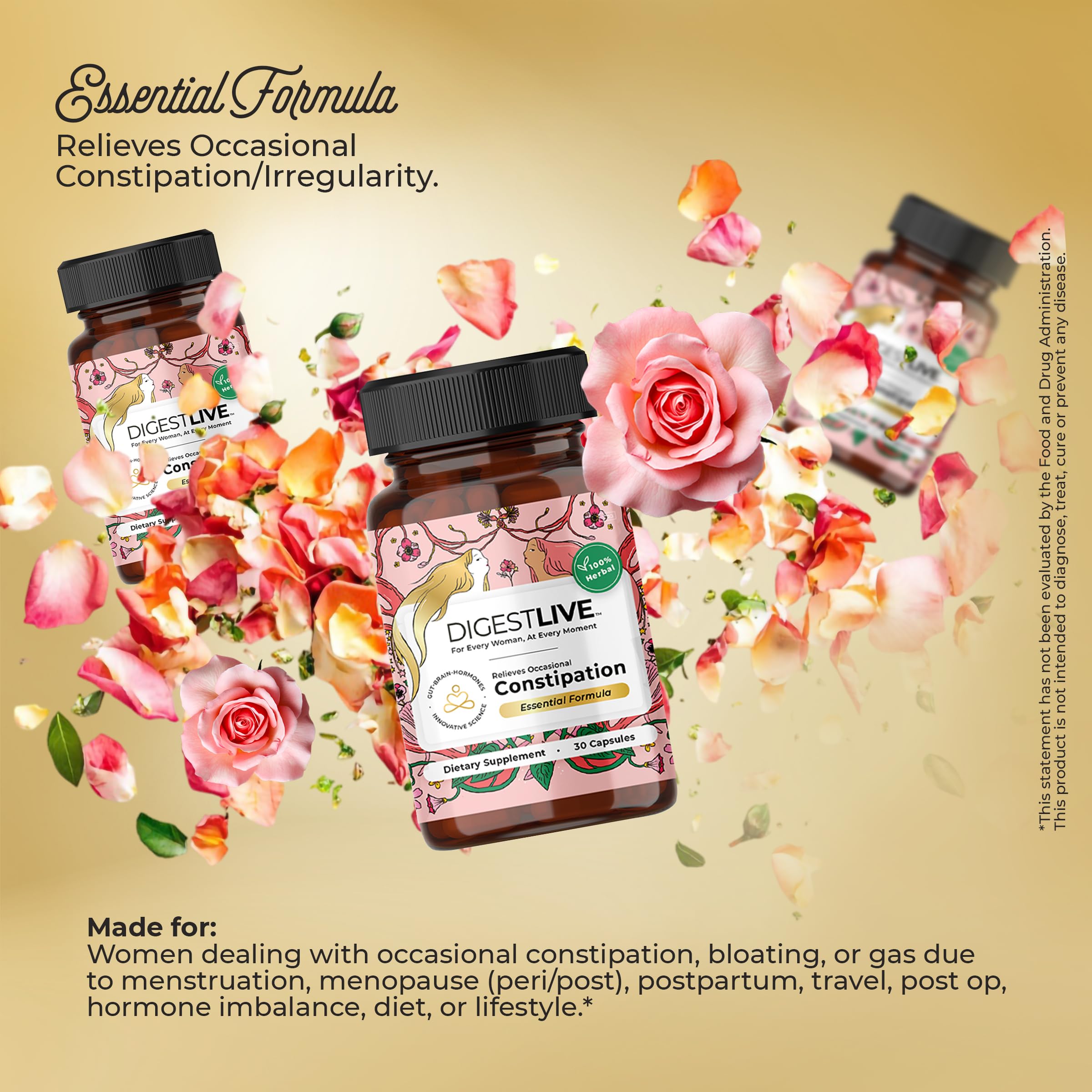 Front and back packaging of DigestLive Essential Constipation Relief