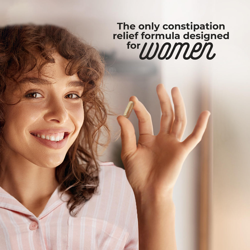 DigestLive Essential constipation relief capsules close-up highlighting herbal blend