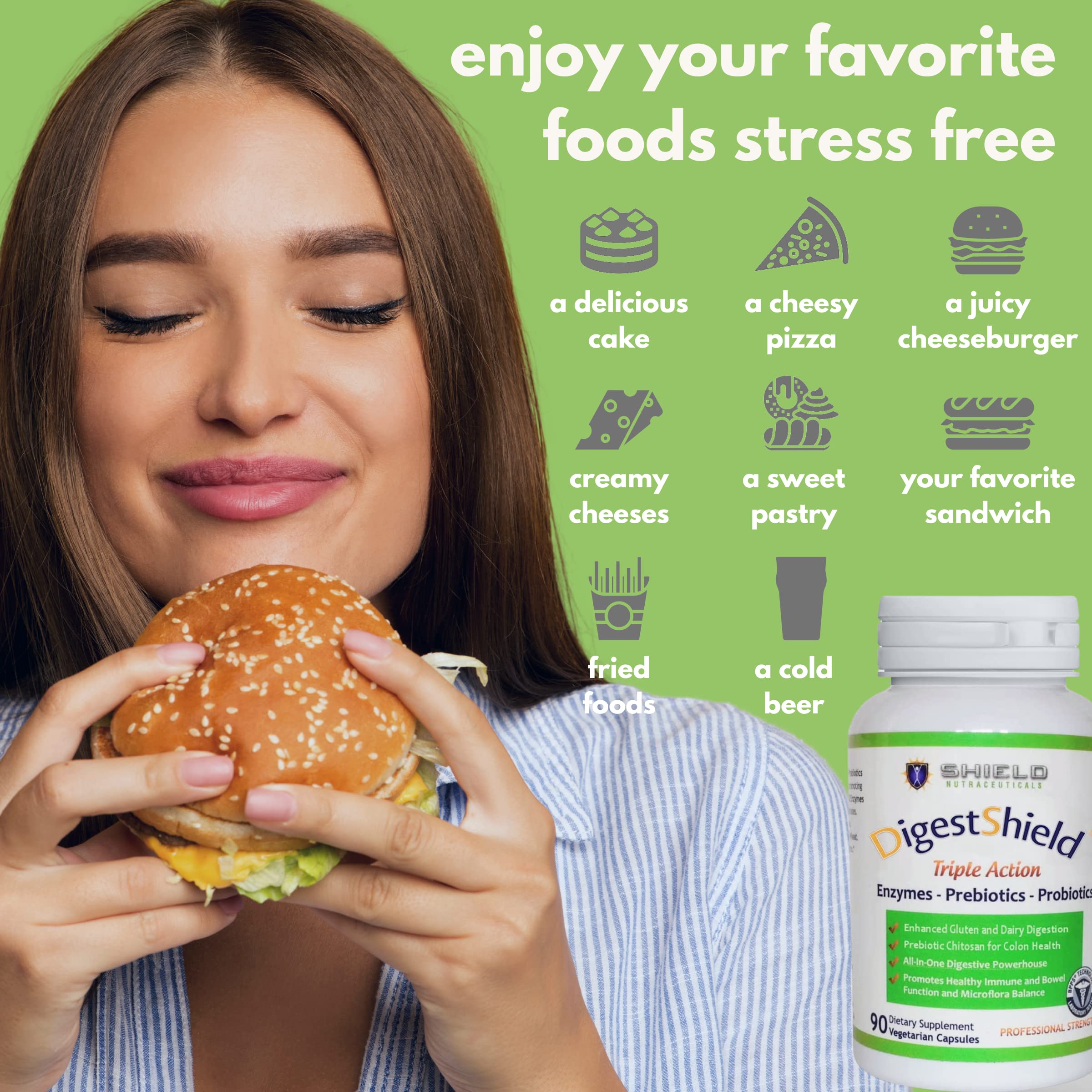 Gluten-free allergen label on DigestShield packaging