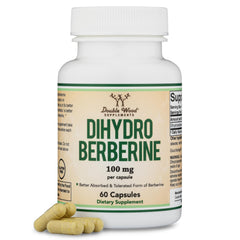 Front view of Dihydroberberine 100mg 60 capsules bottle