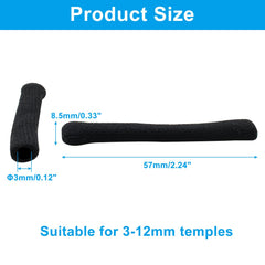 Elastic knitted cotton eyeglass ear cushions fitting 5mm–12mm temple legs