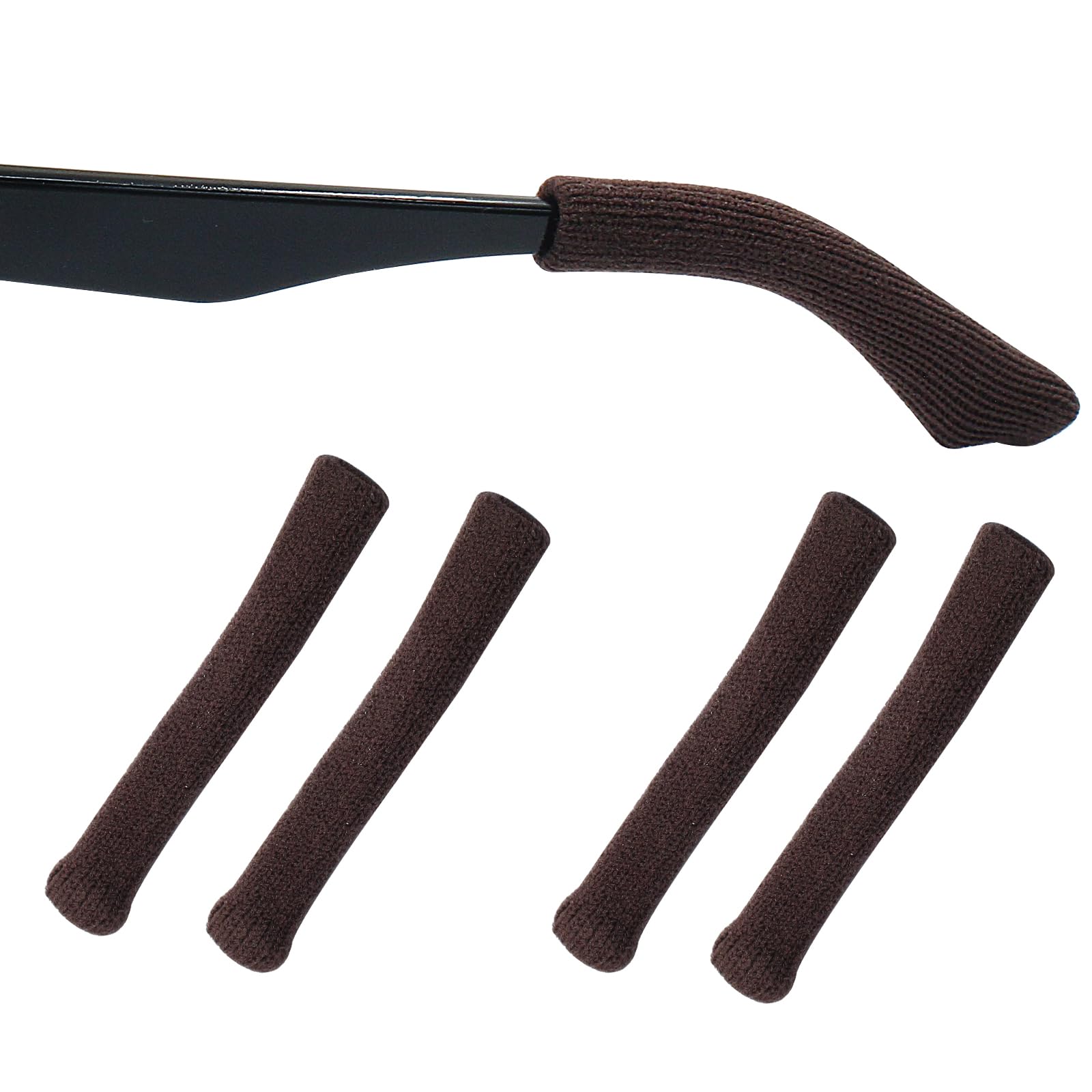 Dijedev eyeglass socks and guards ends arm covers - brown