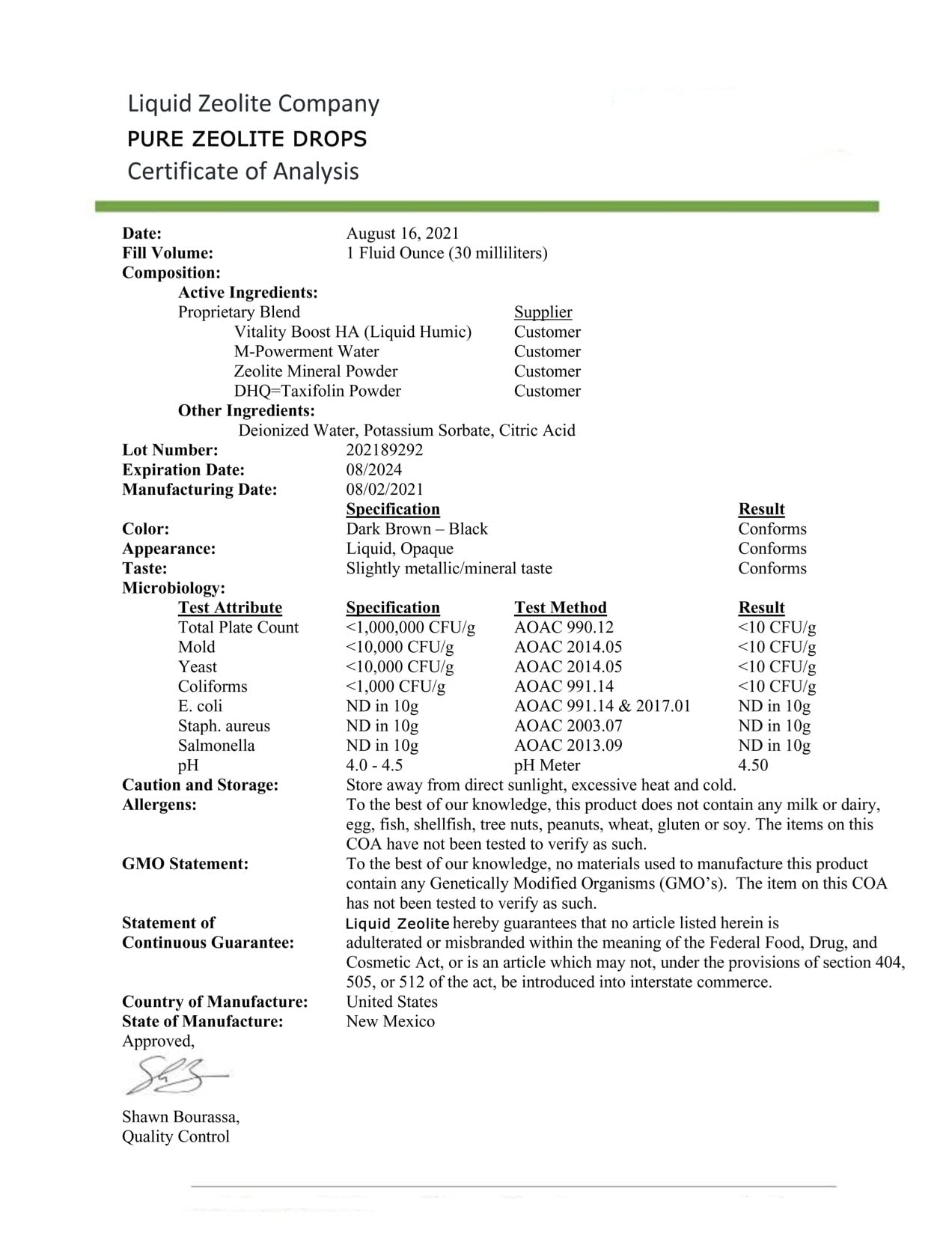 Pouring Pure Zeolite Drops into a glass of water