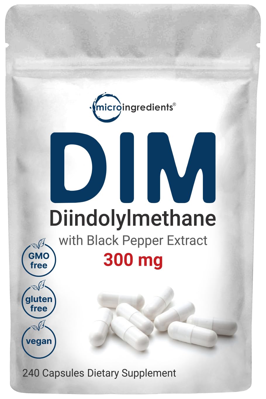 DIM Active Supplement bottle front showing label