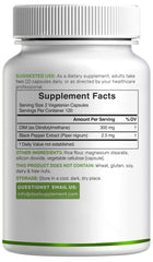 Dim supplement ingredients layout with plant-based DIM and black pepper