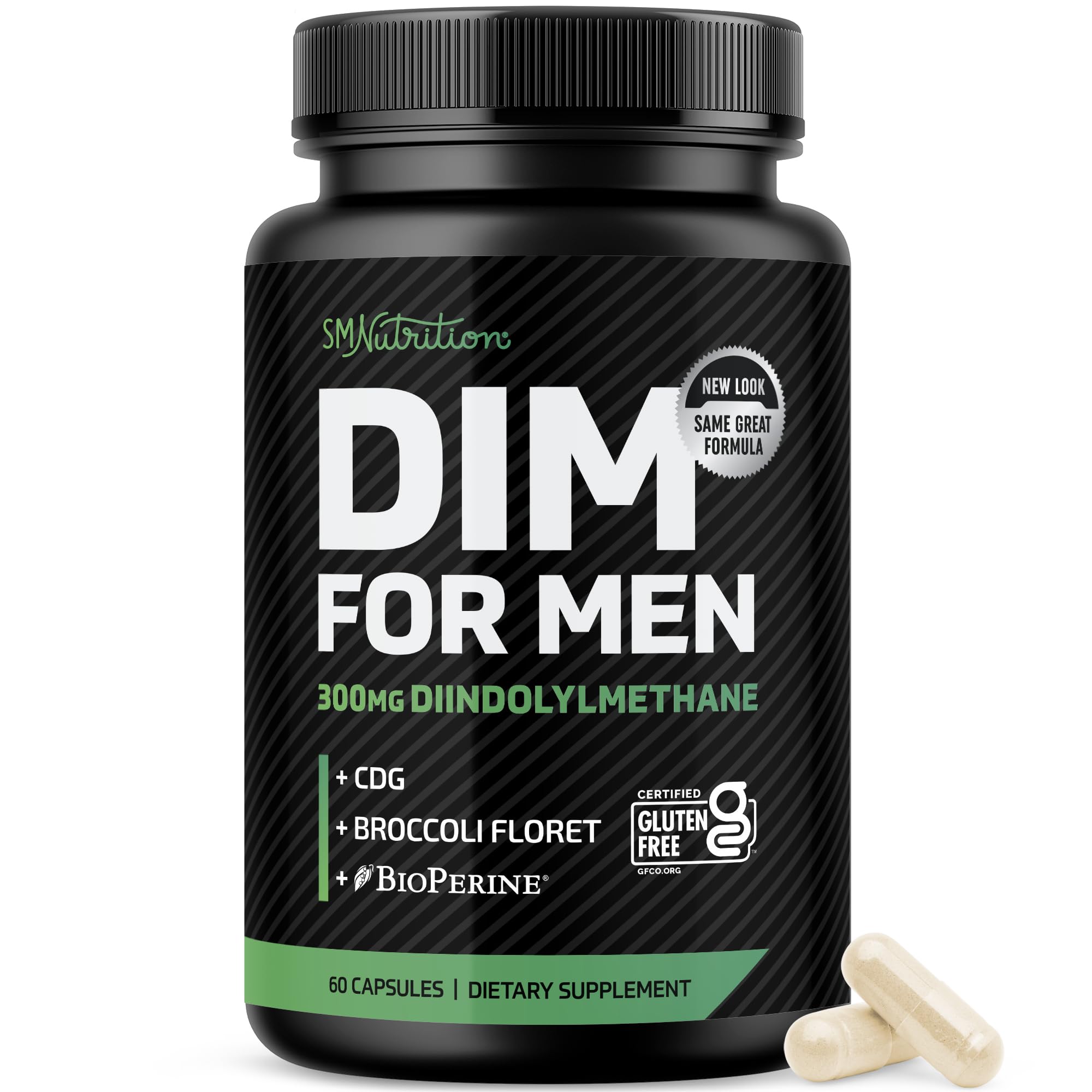 Front view of DIM 300mg for Men bottle