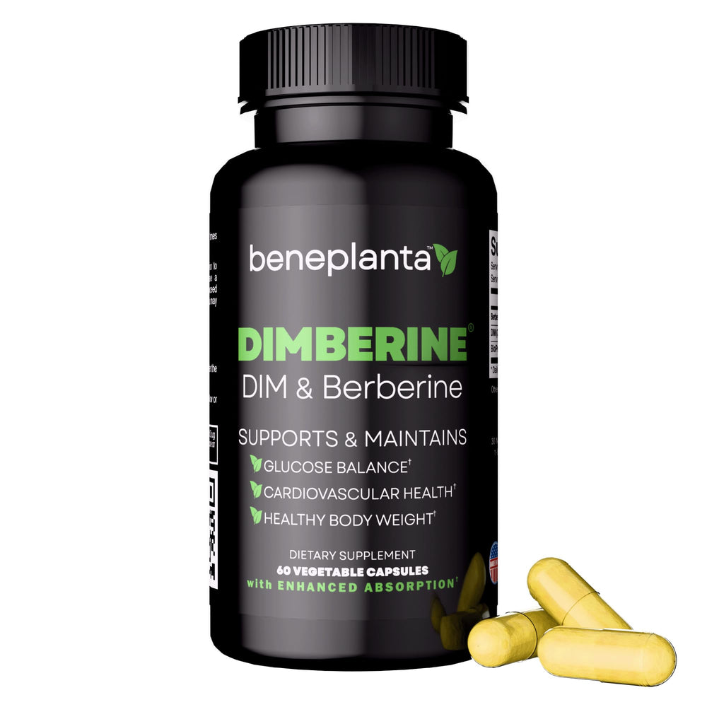 Dimberine bottle showing 60 capsules