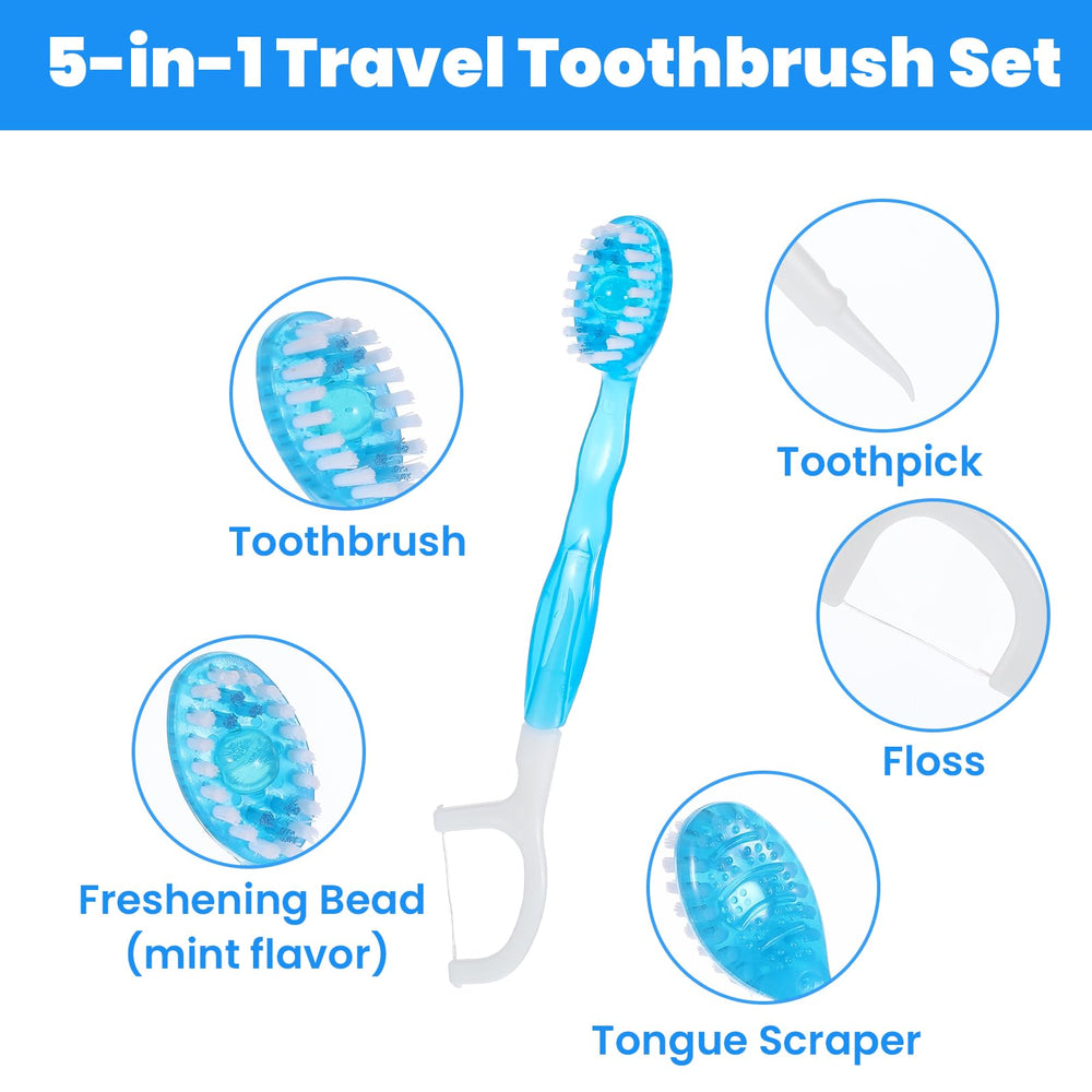 Mint toothpaste gel coating on mini toothbrush