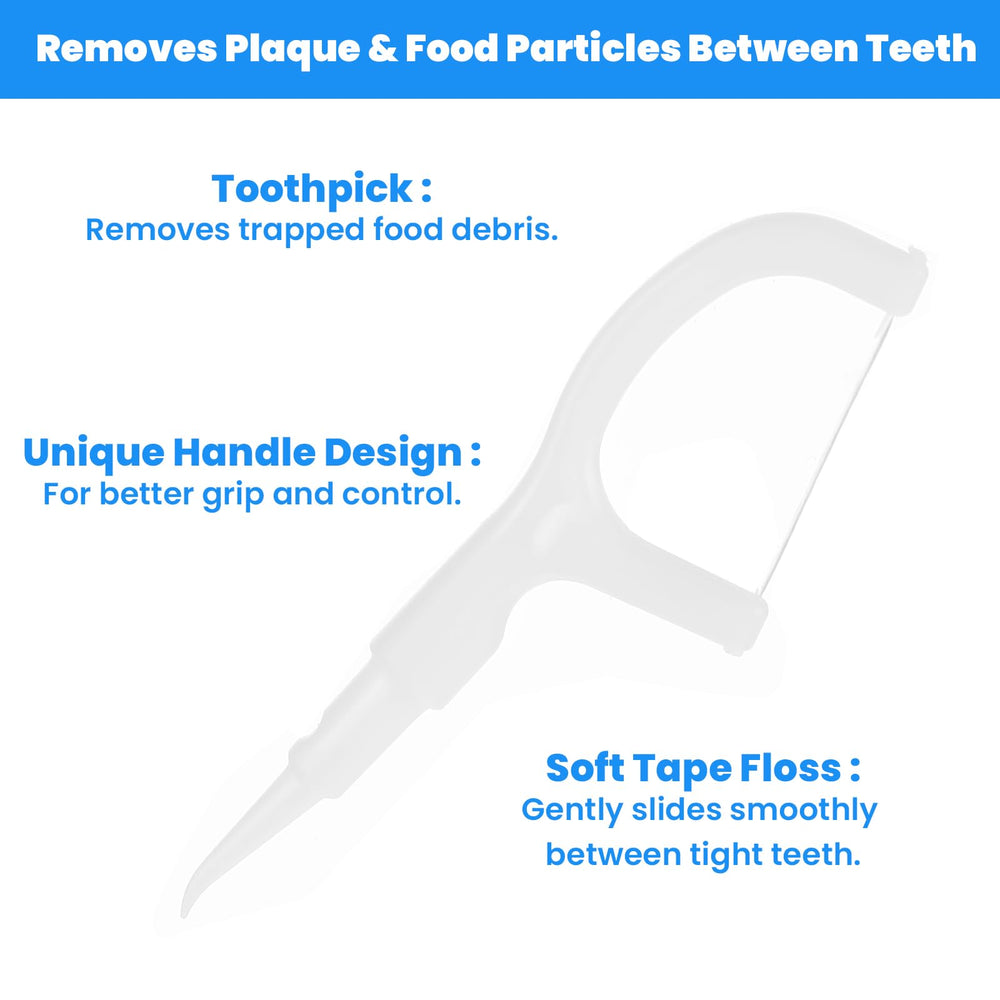 Includes floss, toothpick, tongue scraper and brush