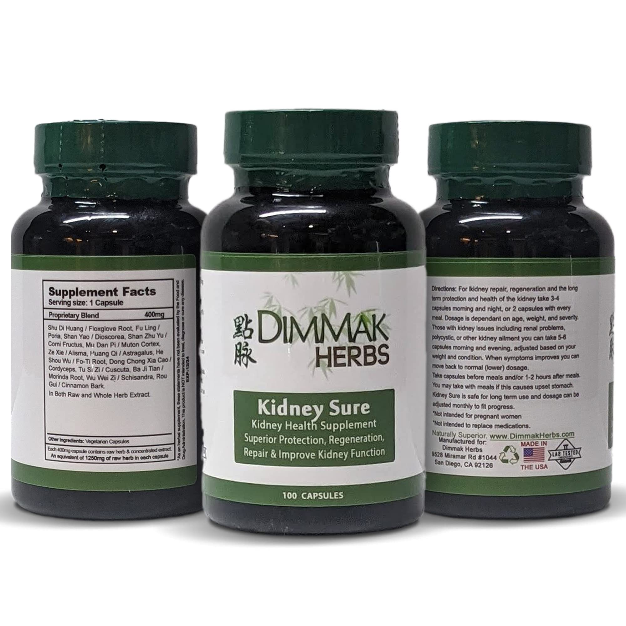 Chinese kidney-support herbs and mushrooms in Kidney Sure