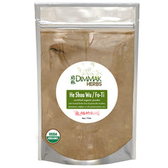 Dimmak Herbs Organic Fo Ti Root powder in a glass bowl